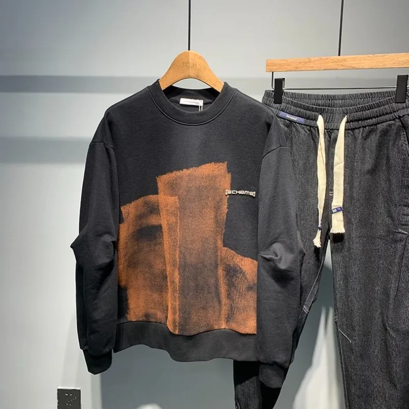 Winter Clothing Aesthetic - Men's Clothing Hoodieless Black Pullover Top