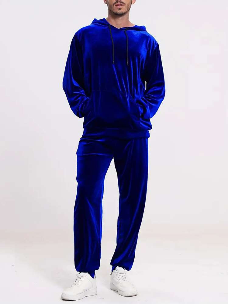 Winter Clothing Color - Fashion Solid Color Velvet Two Piece
