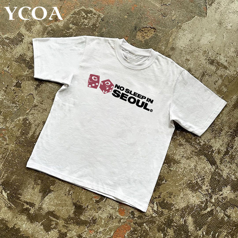 Winter Clothing Aesthetic - Men T-Shirt Cotton Oversized Letter Y2k
