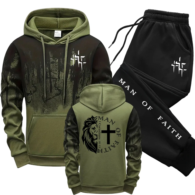 Winter Wear Clothes - Man of Faith Pattern Men's Set
