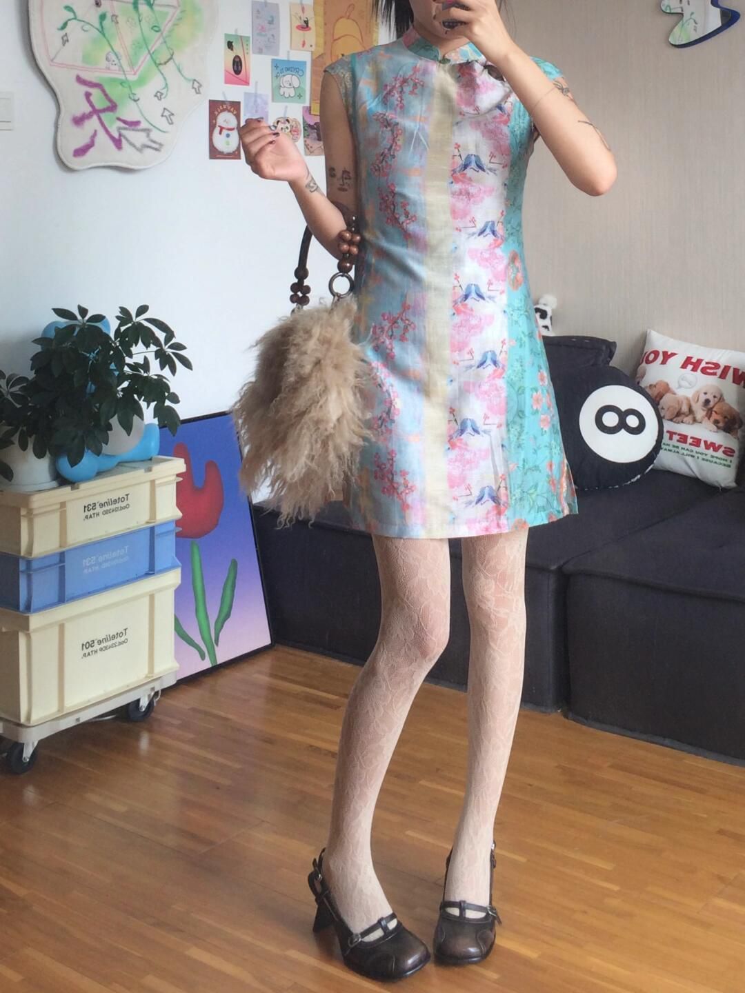 Vintage Cheongsam High Waist P - Winter Clothing Aesthetic recension och pris