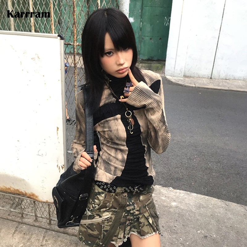 Karrram Japanese Y2k Ribbed To - Winter Clothing Aesthetic recension och pris