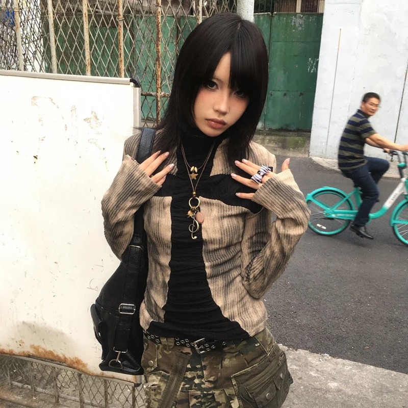 Karrram Japanese Y2k Ribbed To - Winter Clothing Aesthetic recension och pris