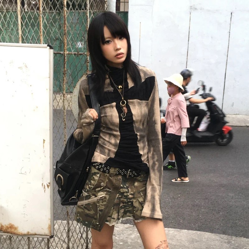 Karrram Japanese Y2k Ribbed To - Winter Clothing Aesthetic recension och pris