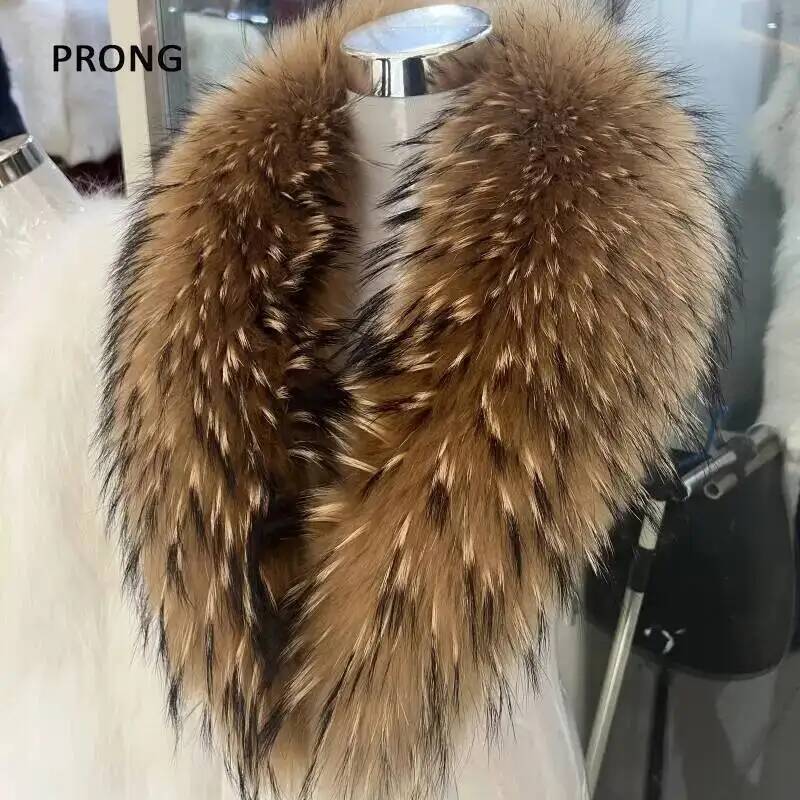 Natural Raccoon Fur Collar Rea - Winter Clothing Design recension och pris