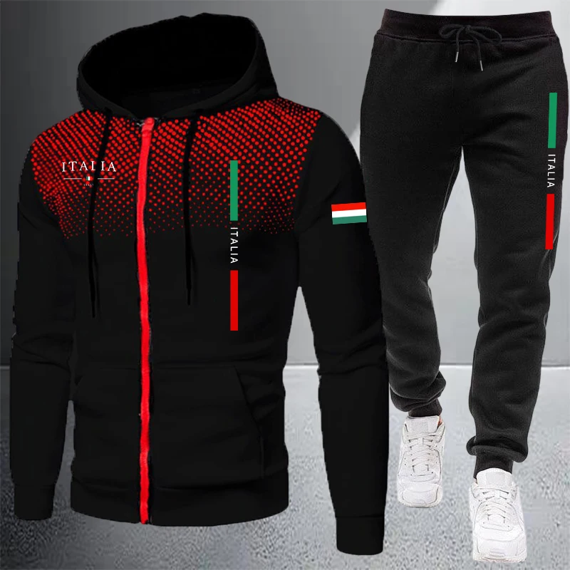 Men's Tracksuit Casual Zip Hoo - Winter Clothing Design recension och pris