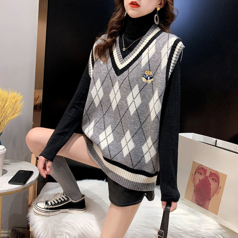 Red Knit Vests for Women Sleev - Winter Clothing Aesthetic recension och pris