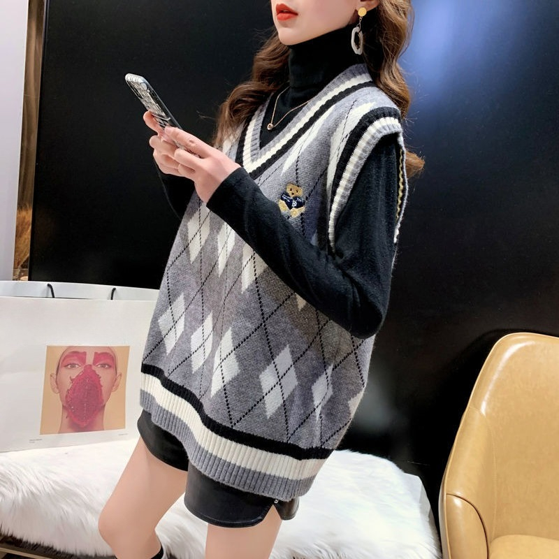 Red Knit Vests for Women Sleev - Winter Clothing Aesthetic recension och pris