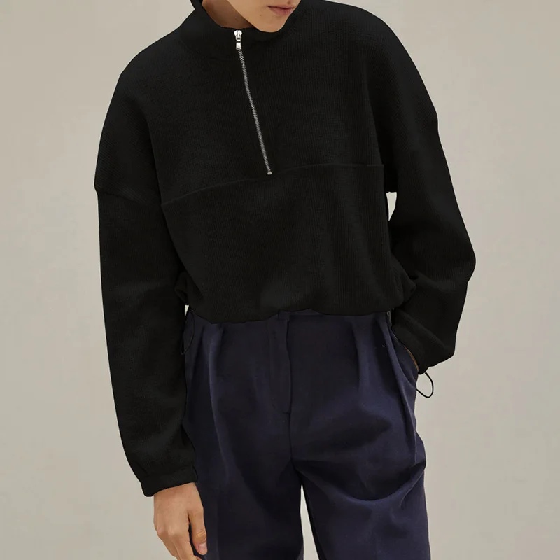 Cotton Waffle Zip Up Hoodies K - Winter Clothing Aesthetic recension och pris