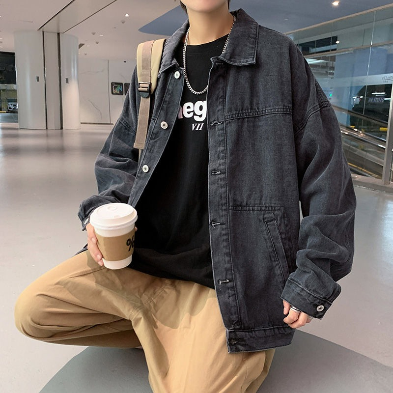 Retro Lapel Men's Denim Jacket - Winter Clothing Aesthetic recension och pris