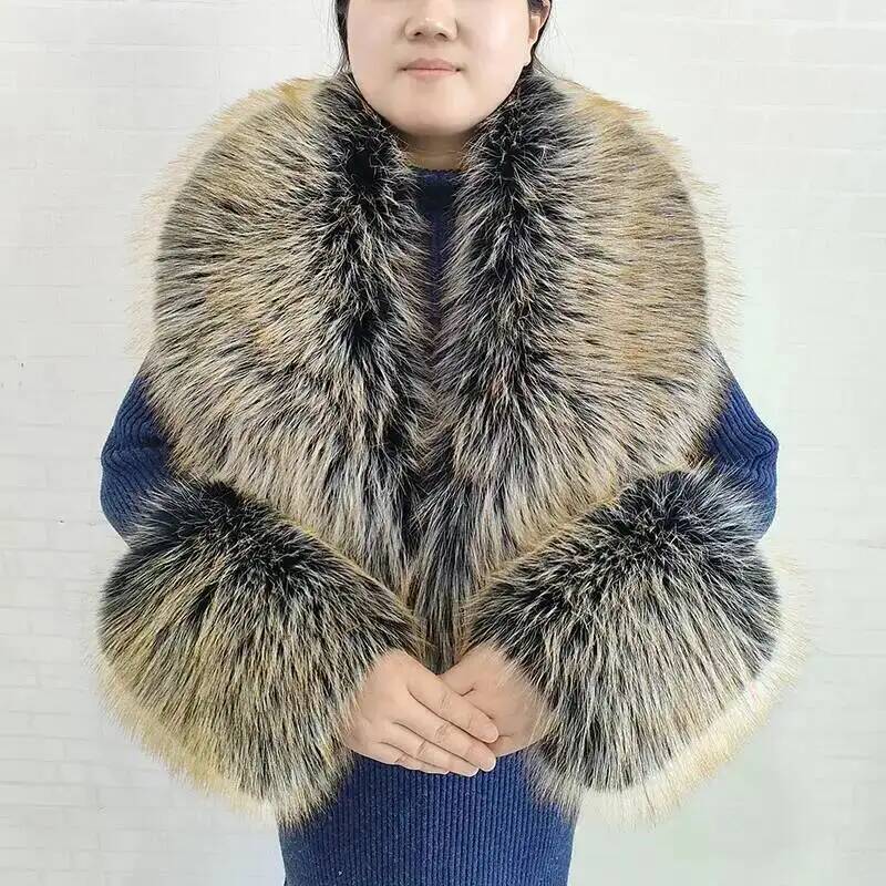 Large Women Faux Fox Fur Scarf - Winter Clothing Design recension och pris