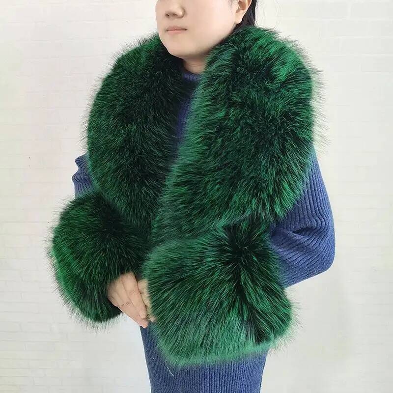 Large Women Faux Fox Fur Scarf - Winter Clothing Design recension och pris