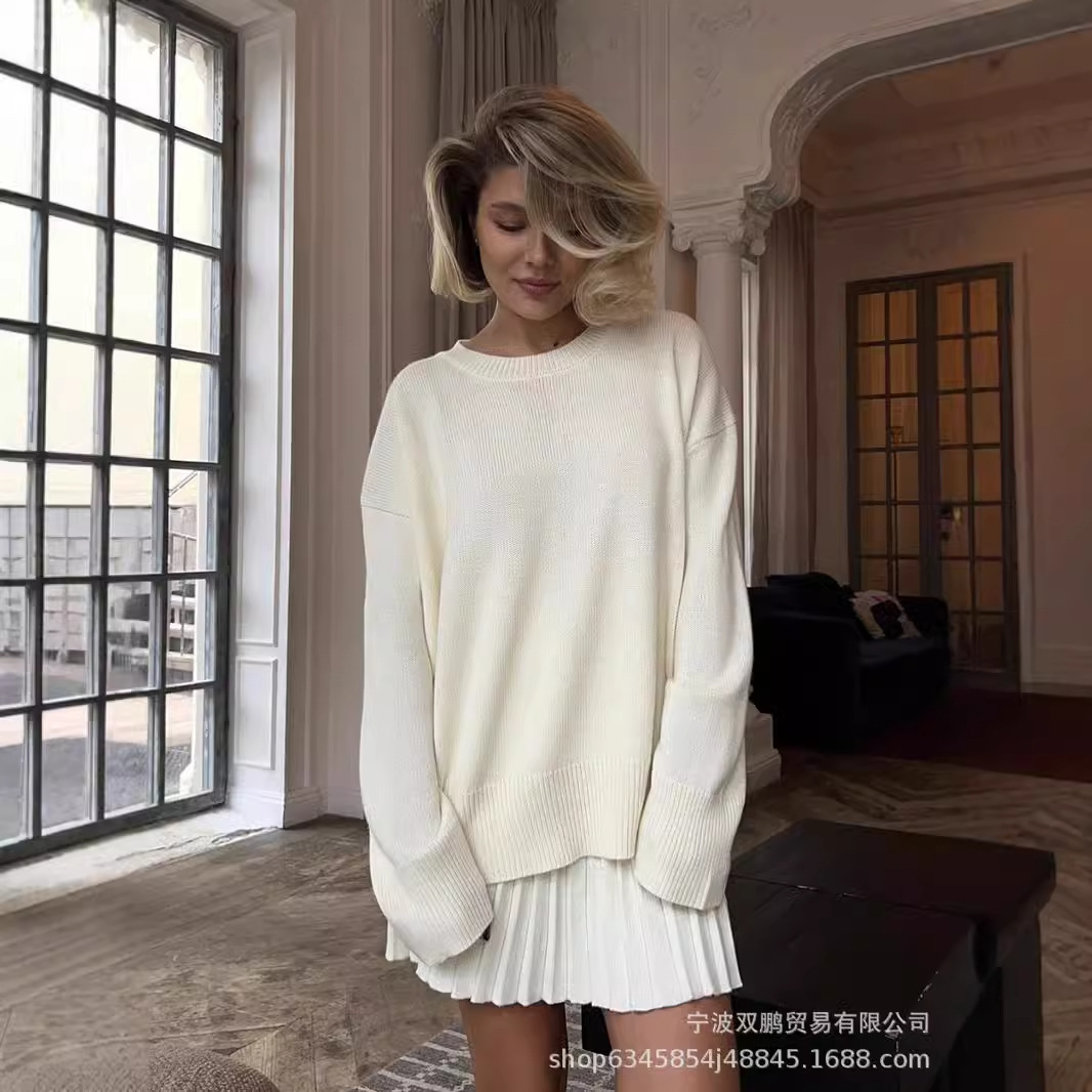 Autumn Solid Color O-neck Swea - Winter Clothing Color recension och pris