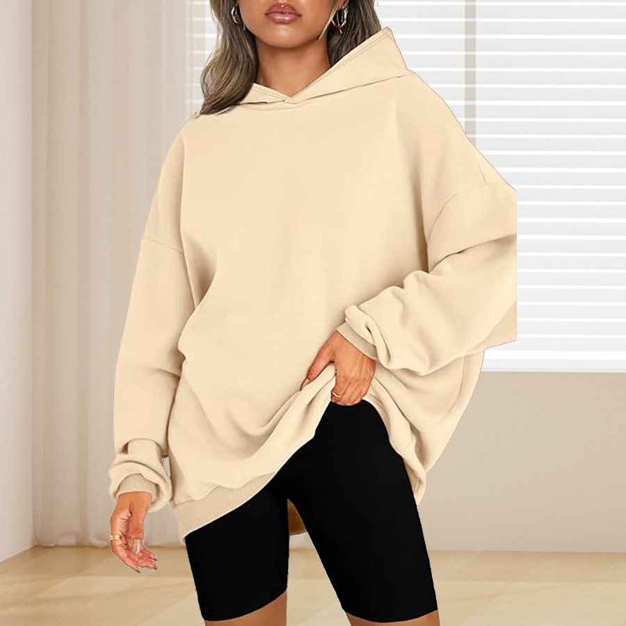 Plus Size Basic Solid Color Ho - Winter Clothing Color recension och pris