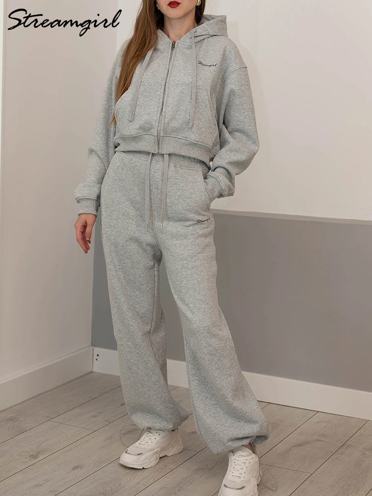 Winter Fleece Pants Set Women  - Fleece Hoodie Lined recension och pris