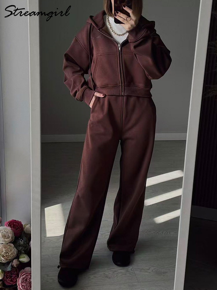 Winter Fleece Pants Set Women  - Fleece Hoodie Lined recension och pris