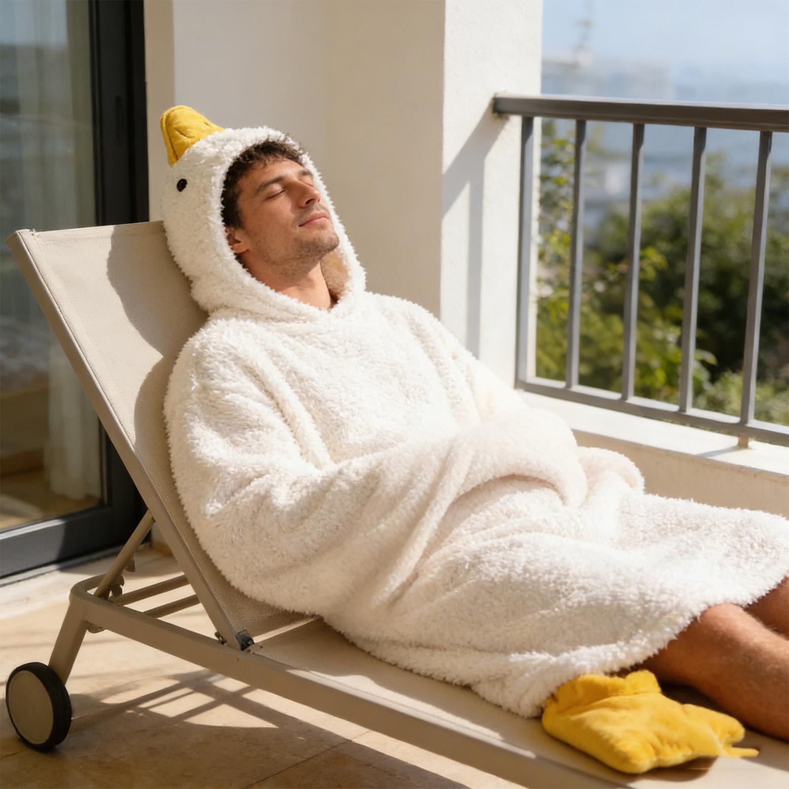 Wearable blanket Goose Robe Co - Fleece Hoodie Lined recension och pris