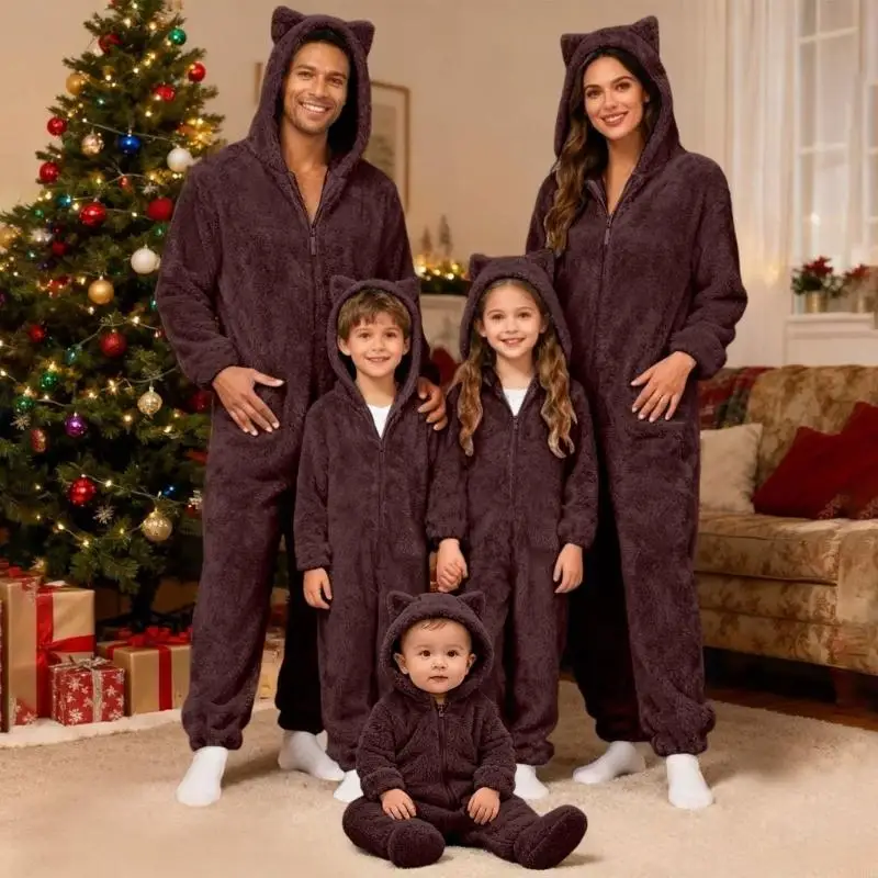 Fleece Plush Warm Pajamas for  - Fleece Hoodie Lined recension och pris