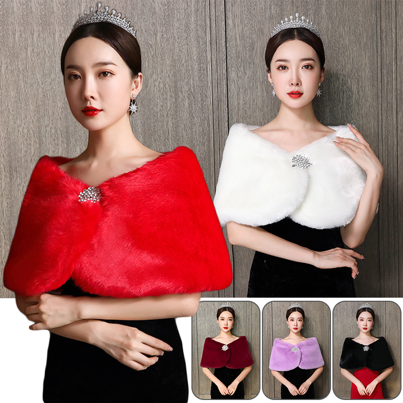 Women Bridal Shawl Wedding Cap - Winter Clothing Design recension och pris