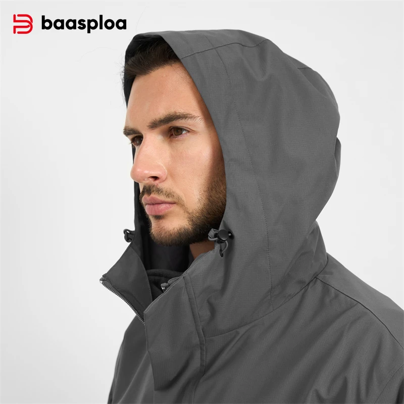 Baasploa New Men Jacket Outdoo - Fleece Hoodie Lined recension och pris