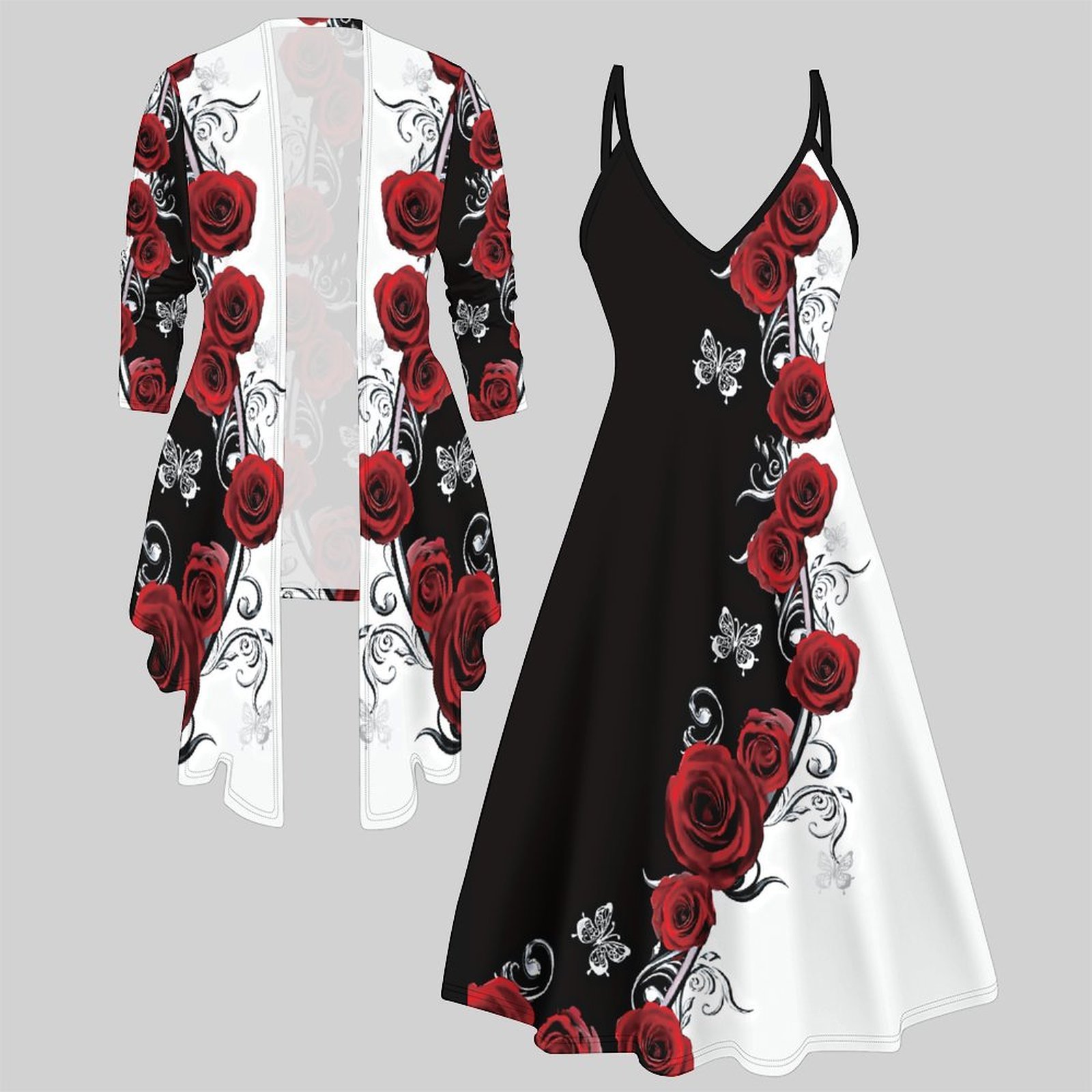 Print Two Piece Set Women Midi - Winter Clothing Design recension och pris