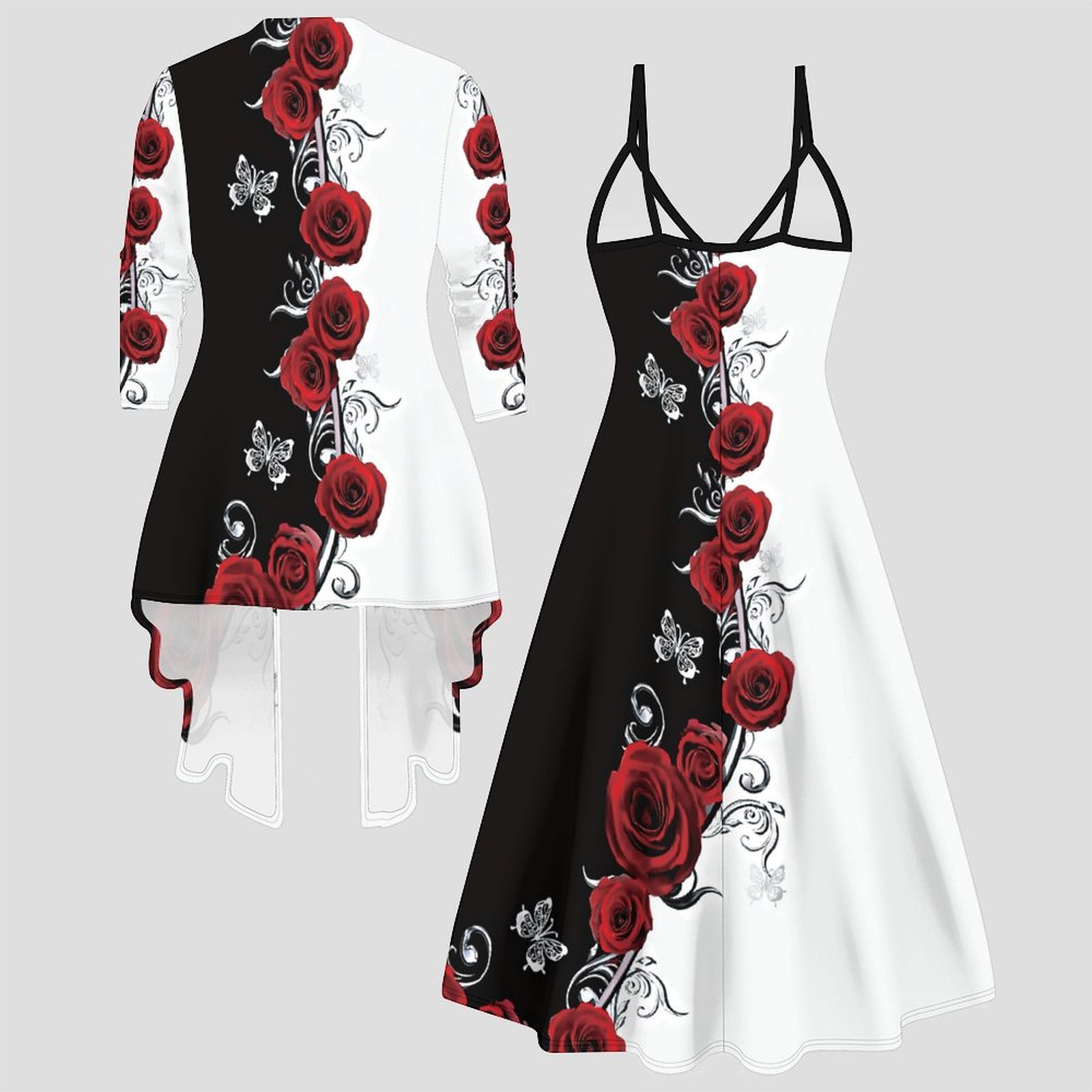 Print Two Piece Set Women Midi - Winter Clothing Design recension och pris